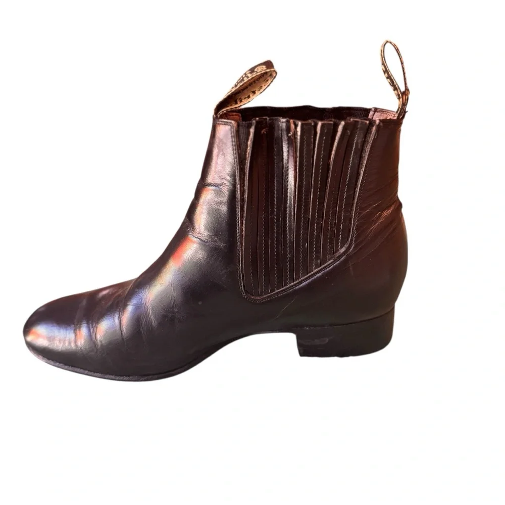 Botines Estribo Black Leather Chelsea Boots Handmade in Mexico Men’s Size 8 EUC